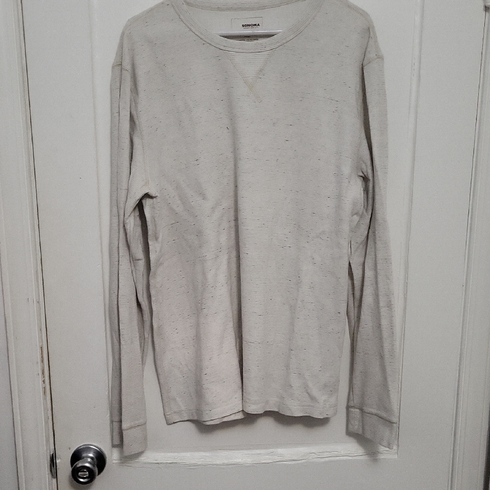 Sonoma Speckled Cream Long Sleeve Top